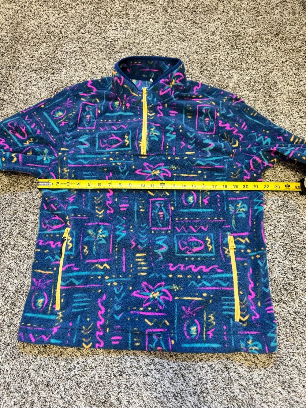 Chubbies Mens Retro Tropical Fleece Quarter Zip Pullover